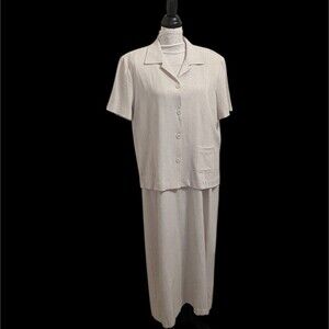 Vintage Drapers and Damons Sheath Maxi Dress Jacket Literary Capsule Wheat 16
